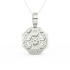 2Ct Round Cut Moissanite Hexagonal Cluster Pendant Necklace 14K Yellow Gold Plated