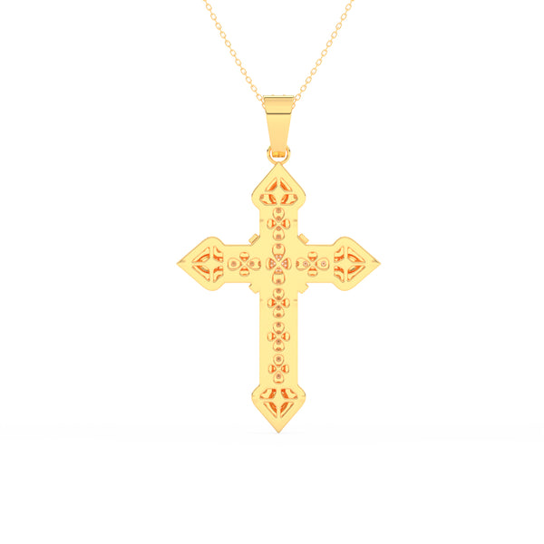1.51Ct Round Cut Moissanite Men’s Cross Pendant in 14K White Gold