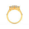 2.29Ct Round Cut Moissanite Women Cluster Engagement Ring 14K Yellow Gold Plated