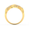 1Ct Round Cut Moissanite Men Cluster Wedding Band Ring 14K Yellow Gold Plated