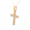 3Ct Round Moissanite Men Cross Pendant 14K Yellow Gold Plated