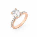 Load image into Gallery viewer, 2Ct Oval Cut Moissanite Halo Engagement Ring 14K White Gold Plated