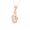 2.44Ct Round Cut Moissanite Teardrop Pendant in 14K Yellow Gold Plated