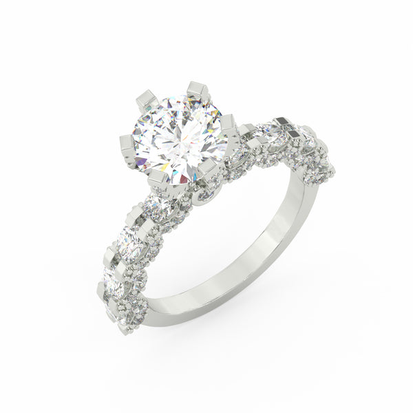 4Ct Round Cut Moissanite Women's Wedding Engagement Ring 14K Yellow Gold Plated