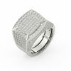 2.48Ct Round Cut Moissanite Men’s Cluster Ring 14K White Gold Plated
