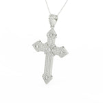Load image into Gallery viewer, 2Ct Round Cut Moissanite Men’s Cross Pendant in 14K White Gold