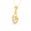 2.44Ct Round Cut Moissanite Teardrop Pendant in 14K Yellow Gold Plated