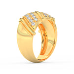 Load image into Gallery viewer, 2Ct Round Cut Moissanite Men Cluster Wedding Band Ring 14K Yellow Gold Plated