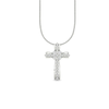 1.50Ct Round Cut Moissanite Women Cross Pendant 14K White Gold Plated