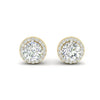 2.94Ct Round Cut Moissanite Halo Stud Earrings 14K Gold Plated Screw Back