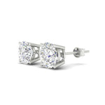 Load image into Gallery viewer, 4Ct Round Moissanite Women's Stud Earrings 14K White Gold Plated