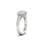 Load image into Gallery viewer, 2.10Ct Round Cut Moissanite Three Stone Engagement Ring 14K White Gold Plated