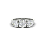 Load image into Gallery viewer, 2.10Ct Round Cut Moissanite Three Stone Engagement Ring 14K White Gold Plated