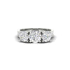 2Ct Round Cut Moissanite Three Stone Engagement Ring 14K Yellow Gold Plated
