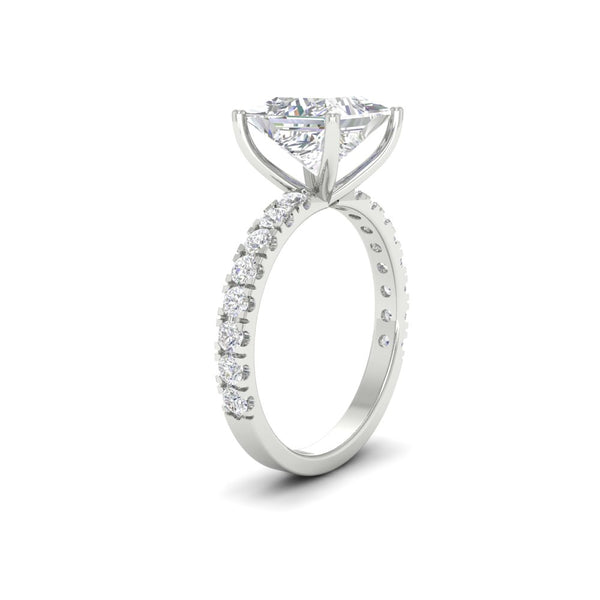 2.63Ct Princess Cut Moissanite Women Engagement Ring 14K Yellow Gold Plated
