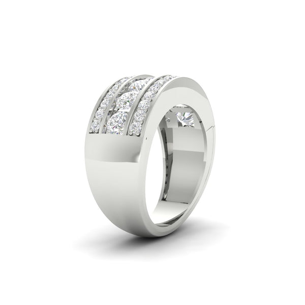 2.33Ct Round Moissanite Men's Wedding Band Ring 14K White Gold Plated