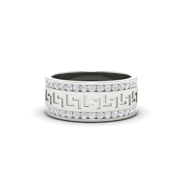 2.33Ct Round Cut Moissanite Men Unique Wedding Band Ring 14K Yellow Gold Plated