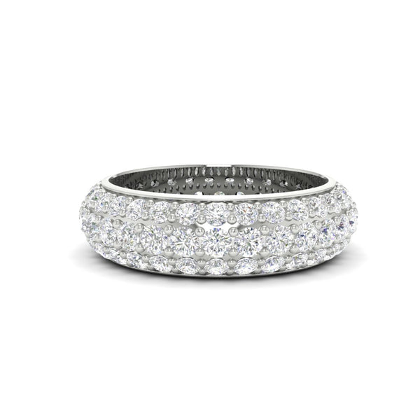3.92 CT Round Cut Moissanite Men Wedding Band Ring 14K White Gold Plated