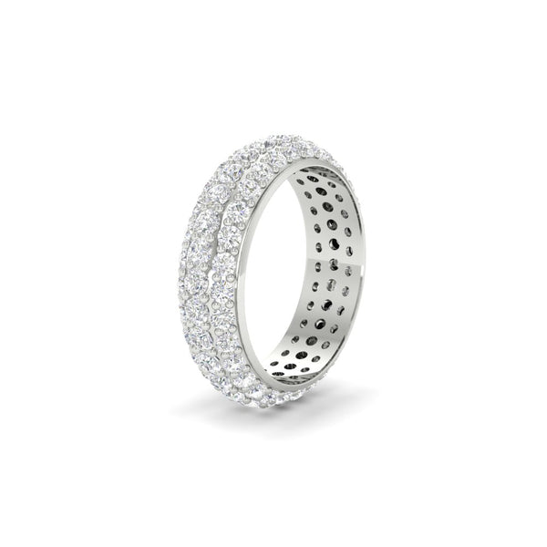 3.92 CT Round Cut Moissanite Men Wedding Band Ring 14K White Gold Plated