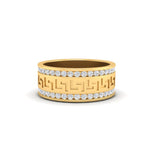 Load image into Gallery viewer, 2.33Ct Round Cut Moissanite Men Unique Wedding Band Ring 14K Yellow Gold Plated