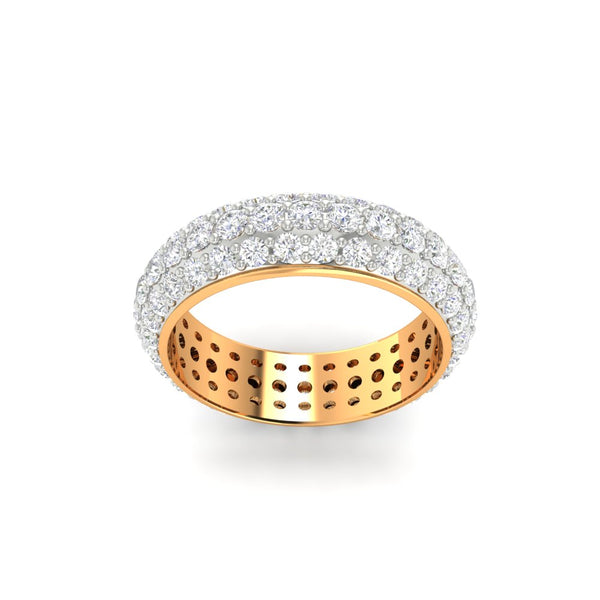 3.92 CT Round Cut Moissanite Men Wedding Band Ring 14K White Gold Plated