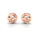 Load image into Gallery viewer, 3Ct Round Cut Moissanite Halo Stud Earrings 14K Gold Plated Push Back