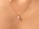 Load image into Gallery viewer, Emerald Cut Moissanite Solitaire Pendant 14K Gold Plated