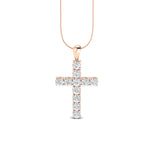 Load image into Gallery viewer, 3Ct Round Moissanite Women Cross Pendant 14K White Gold Plated