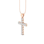 Load image into Gallery viewer, 3Ct Round Moissanite Women Cross Pendant 14K White Gold Plated