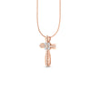 1.50Ct Round Cut Moissanite Women Cross Pendant 14K White Gold Plated