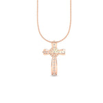 Load image into Gallery viewer, 1.50Ct Round Cut Moissanite Women Cross Pendant 14K White Gold Plated