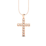 Load image into Gallery viewer, 3Ct Round Moissanite Women Cross Pendant 14K White Gold Plated