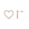1 Ct Round Cut Moissanite Heart Stud Earrings in 14K Gold Plated