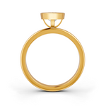 Load image into Gallery viewer, Pear Cut Real Moissanite Bezel Set Solitaire Ring 14K Gold Plated