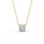 Load image into Gallery viewer, 0.30 Ct Round Cut Moissanite Women's Halo Necklace Pendant 14K Gold Plated