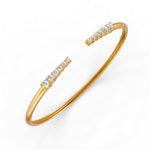 Load image into Gallery viewer, 0.15 Ct Round Cut Natural Moissanite Women's Bangle Bracelets 14K Gold Plated