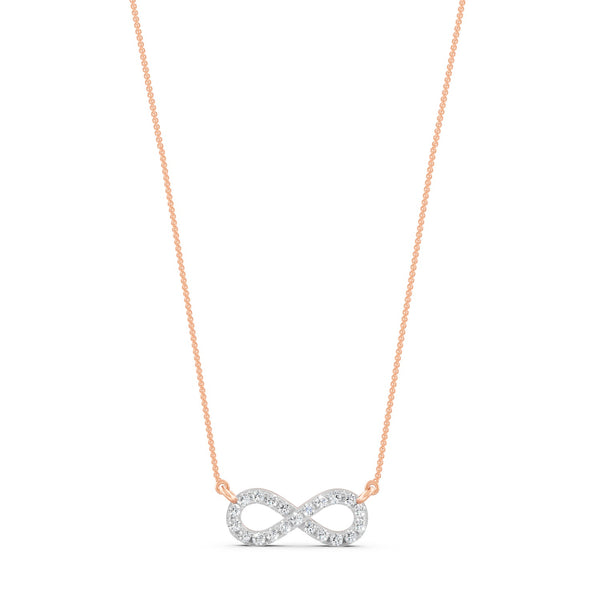 0.33Ct Round Cut Moissanite Infinity Pendant Necklace 14K Yellow Gold Plated