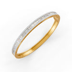 Load image into Gallery viewer, 3.79 Ct Baguette & Round Natural Moissanite Women's Bangle Bracelet 14K Gold Plated