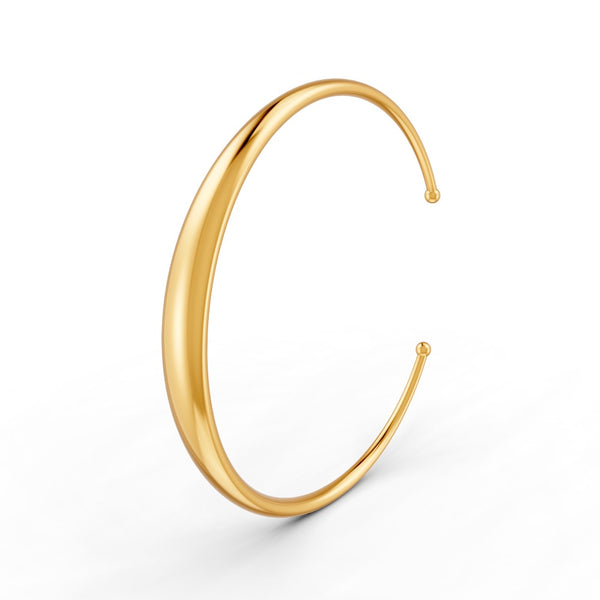 Elegant Polished Gold Cuff Bracelet for Women Sleek Minimalist Design 14K Gold Plated