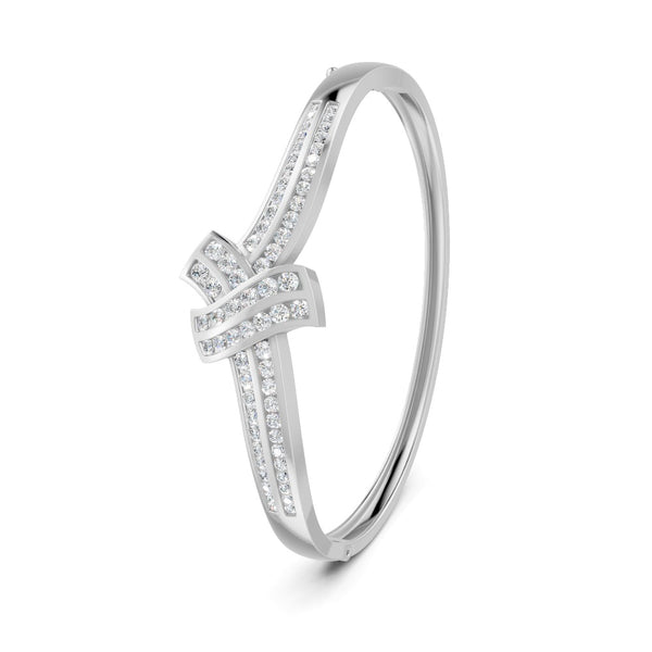 1.50 Ct Round Cut Moissanite Women's Bangle Bracelet 14K Gold Plated