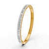 3.79 Ct Baguette & Round Natural Moissanite Women's Bangle Bracelet 14K Gold Plated