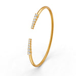 Load image into Gallery viewer, 0.15 Ct Round Cut Natural Moissanite Women's Bangle Bracelets 14K Gold Plated