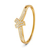 1.50 Ct Round Cut Moissanite Women's Bangle Bracelet 14K Gold Plated