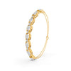 0.84 Ct Round Cut Moissanite Geometric Cluster Link Bracelet 14K Yellow Gold Plated