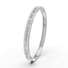 3.79 Ct Baguette & Round Natural Moissanite Women's Bangle Bracelet 14K Gold Plated