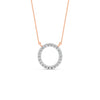0.34Ct Round Cut Moissanite Circle Pendant Necklace 14K Yellow Gold Plated