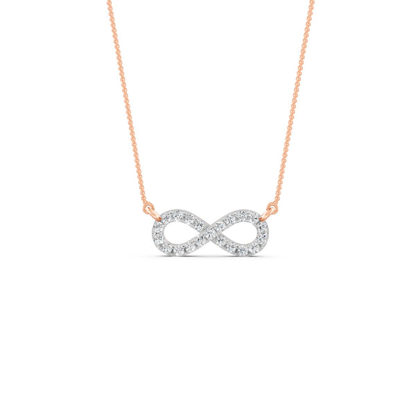 0.33Ct Round Cut Moissanite Infinity Pendant Necklace 14K Yellow Gold Plated