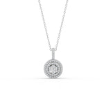 Load image into Gallery viewer, 0.50 Ct Round Cut Moissanite Women's Cluster Necklace Pendant 14K Gold Plated