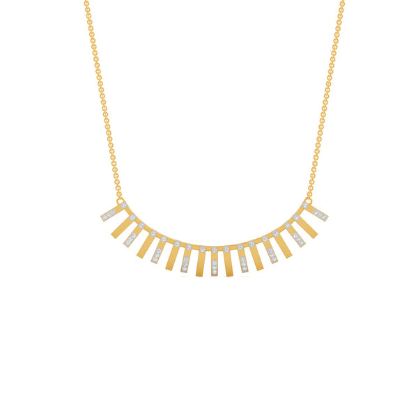 0.29 Ct Round Cut Moissanite Minimalist Chain Necklace 14K Yellow Gold Plated