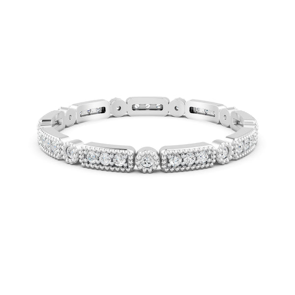 0.18Ct Round Cut Moissanite Full Eternity Band Ring In 14K Gold Plated